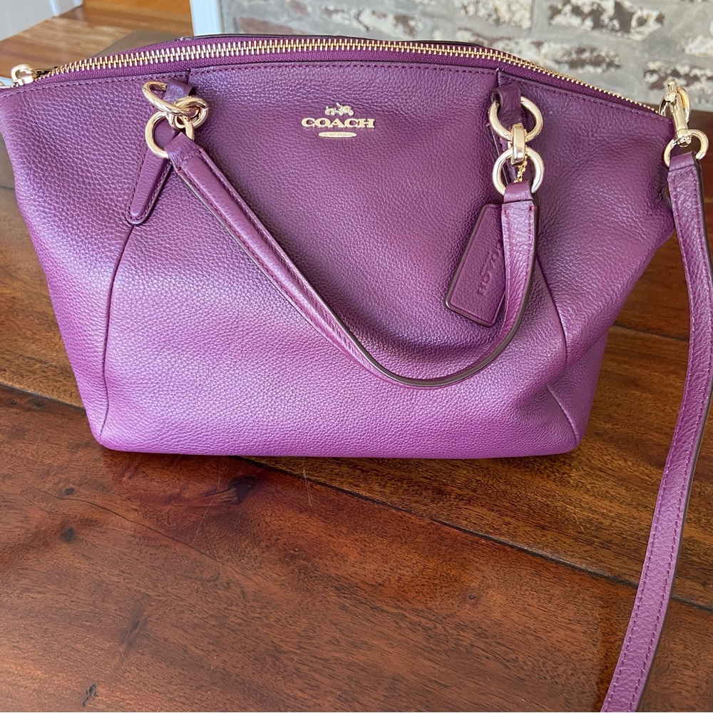 NWT Coach Kelsey Satchel Bag Eggplant/Purple